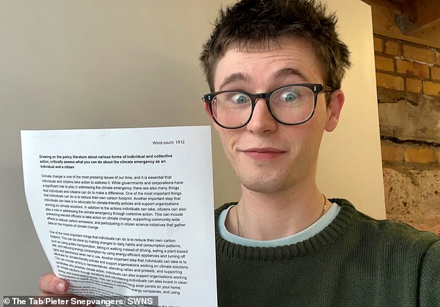 Pieter Snepvangers, a University of Bristol graduate, got a pass mark of 53 - equivalent to a 2:2 - for his essay on social policy assessment written by ChatGPT