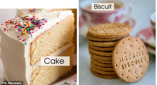 Dr Stevance trained two algorithms on 100 recipes of traditional cakes and biscuits. Here are visual examples of the cake and biscuit class