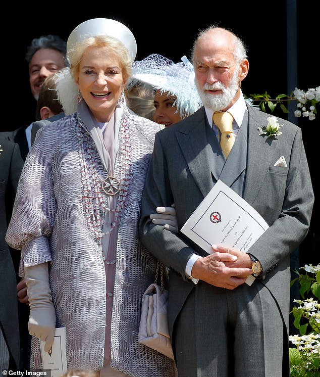Princess Michael of Kent and Prince Michael of Kent attend the wedding of Lady Gabriella Windsor and Thomas Kingston at St George's Chapel on May 18, 2019 in Windsor