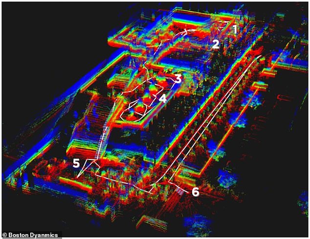 Boston Dynamics provide the AI with this map of office, including a few labeled locations and some short descriptions