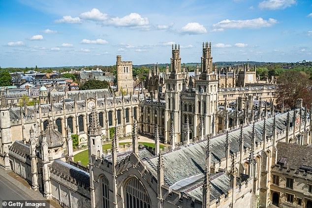 An aerial view of All Souls College in Oxford University where a Professor told students to use AI to write essays