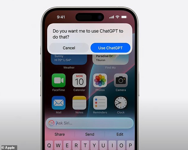 iOS 18 users will be asked before any questions are sent to ChatGPT, along with any documents or photos, and Siri then presents the answer